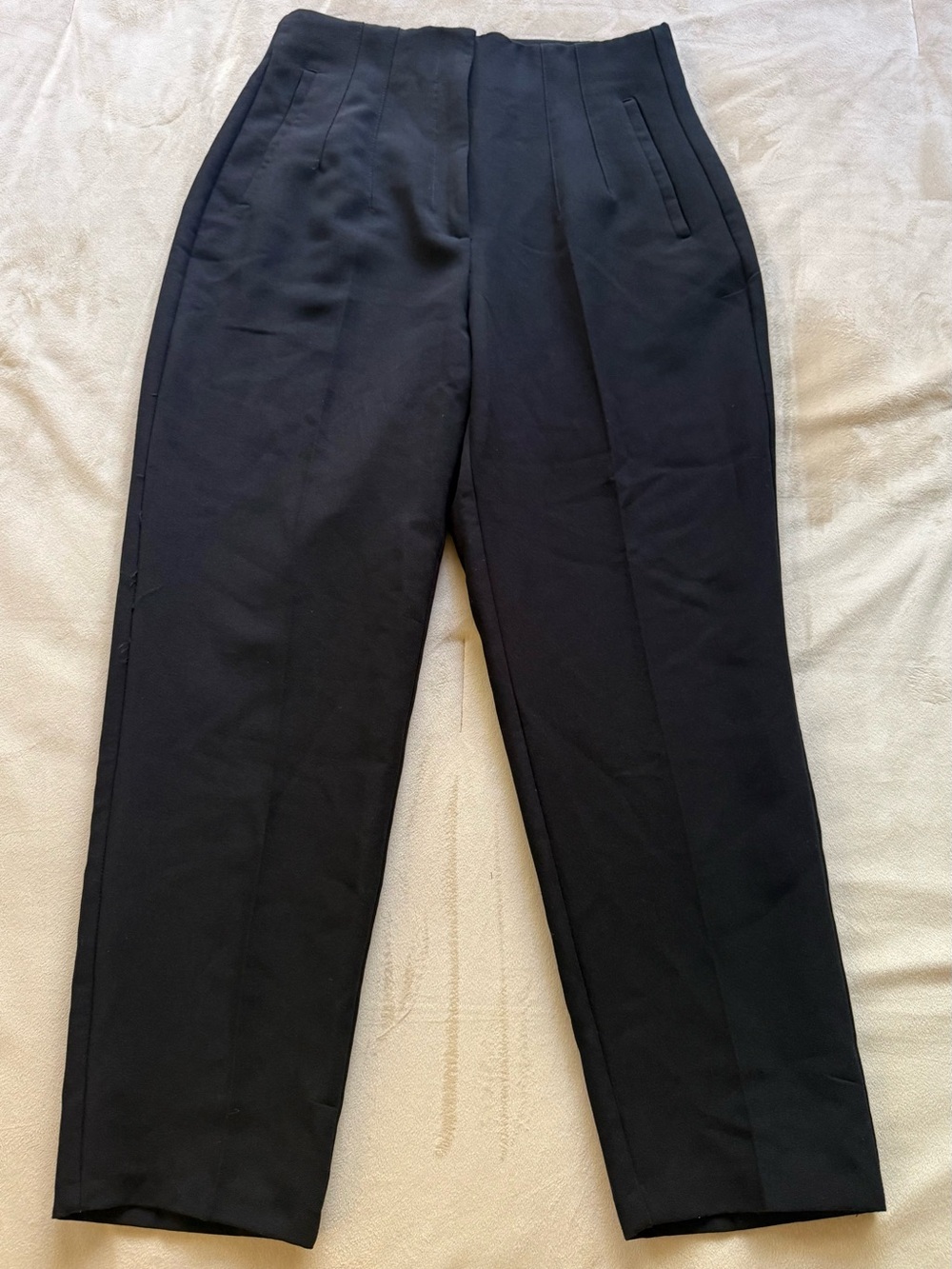 Zara Black High-Waisted Straight Leg Trousers - Picture 1 of 4